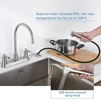 茶 ari*san ARRISEA 2 Handle Kitchen Sink Faucet with Side Sprayer, Two